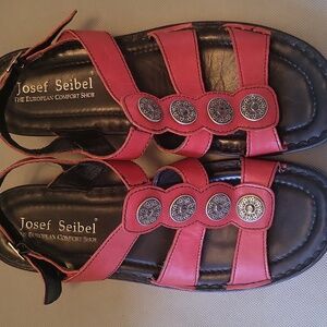 Josef Seibel Strappy Red Sandals WO's Size 39